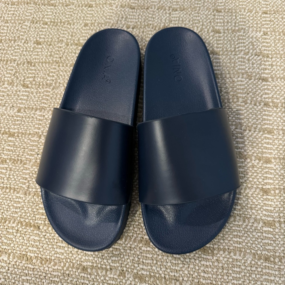 Onia Men's Deep Blue Slide Sandals - Picture 3 of 6